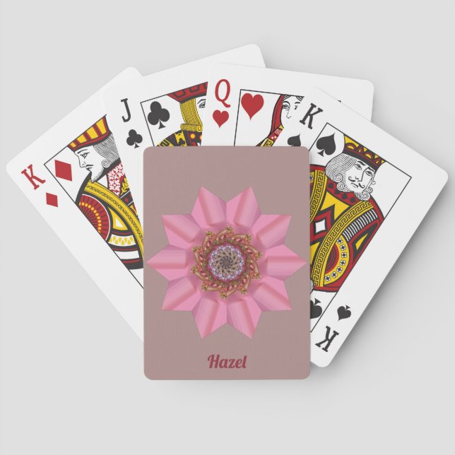 ~ HAZEL ~ 3D Pink Star Design  ~ Original  Playing Cards (Back)