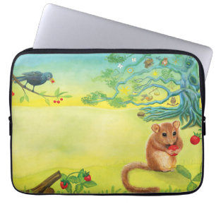 Hazel Dormouse Eating Wild Strawberry  Laptop Sleeve