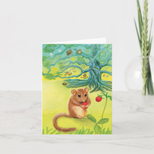 Hazel Dormouse Eating Wild Strawberry  Note Card