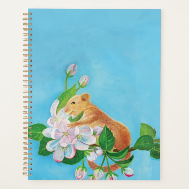 Hazel Dormouse on a blooming branch  Planner (Front)