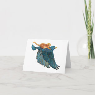 Hazel dormouse & Starling flying Card