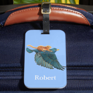 Hazel dormouse & Starling Personalised Luggage Tag