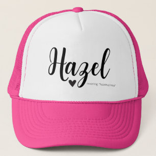 Hazel Name Meaning Minimal Modern Script Cap Girls