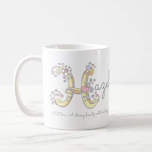 Hazel name meaning monogram H mug (Left)