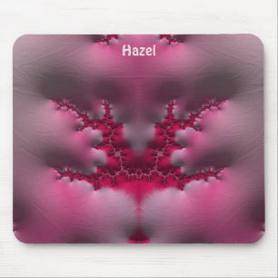 HAZEL~ Pink and White Mouse Pad