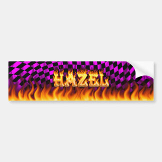 Hazel real fire and flames bumper sticker design.