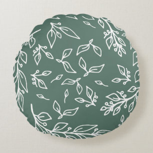 Hazel Spring Green Floral Round Cushion