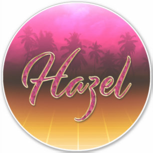 Hazel Vorname Name golden pink Aufkleber Sticker