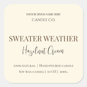 Hazelnut Cream Cosy Neutral Soy Candle Label