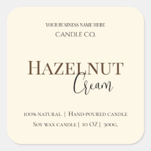 Hazelnut Cream Cosy Neutral Soy Candle Label