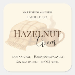 Hazelnut Cream Cozy Neutral Soy Candle Label