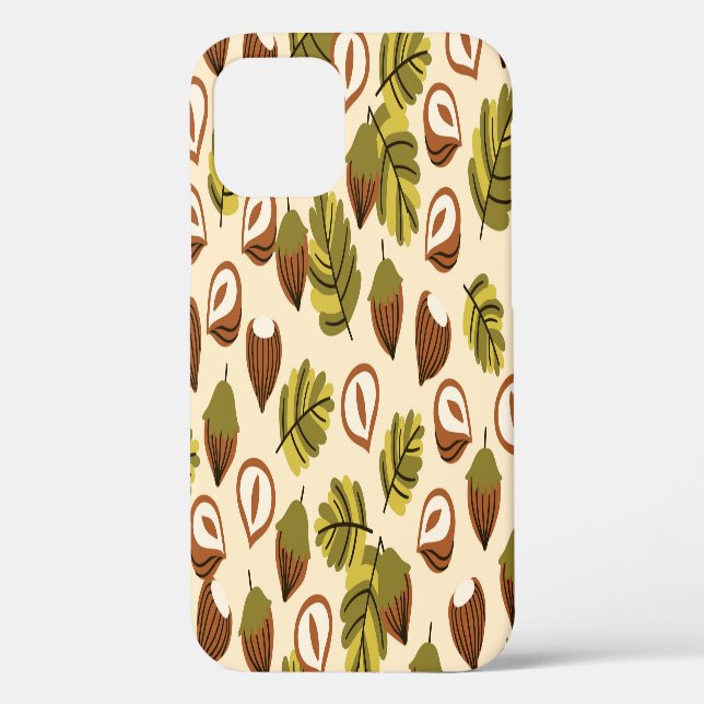 Hazelnut Leaves Acorns Seamless Pattern Case-Mate iPhone Case (Back)