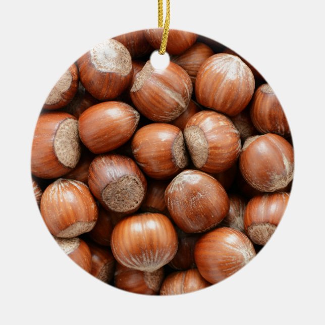 Hazelnuts Ceramic Ornament (Front)