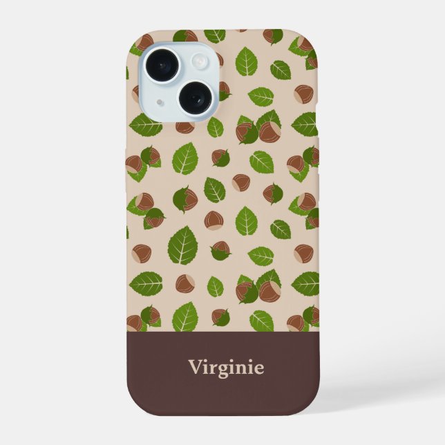 Hazelnuts Pattern iPhone 15 Case (Back)