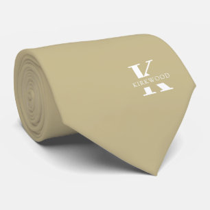 Hazelwood Elegant Monogram + Name   One-Sided Tie