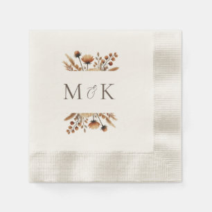 Hazelwood Watercolor Fall Floral Wedding Napkin