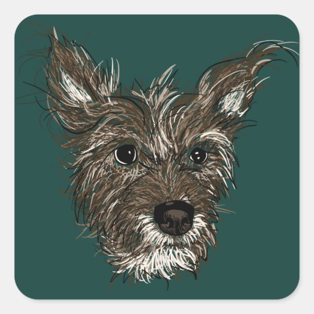 haziepup square sticker (Front)