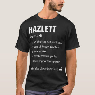 Hazlett Name Definition Retro Family Funny  T-Shirt