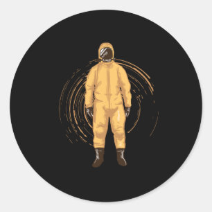 Hazmat suit classic round sticker