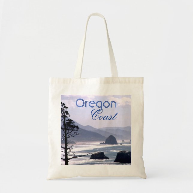 Hazy Blue Haystack Rock Oregon Coast Bag (Front)