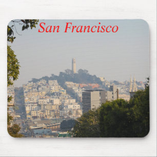 Hazy Coit Tower, San Fancisco, California Mouse Pad
