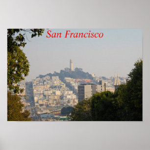 Hazy Coit Tower, San Fancisco, California Poster