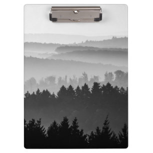 Hazy Forest Hills Black and White Landscape Photo Clipboard