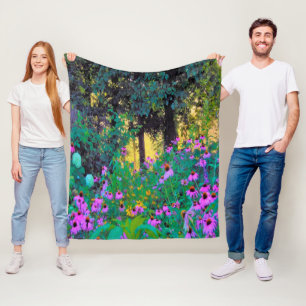 Hazy Morning Sunrise in My Rubio Garden Fleece Blanket