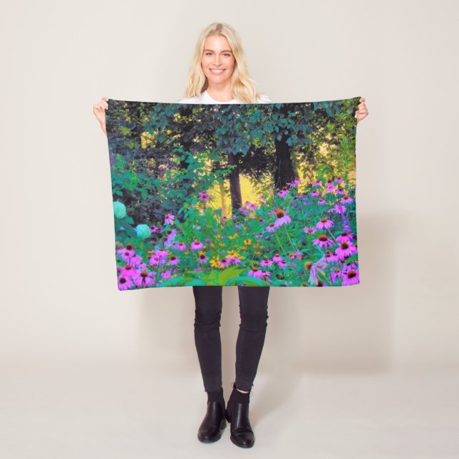 Hazy Morning Sunrise in My Rubio Garden Fleece Blanket (In Situ)