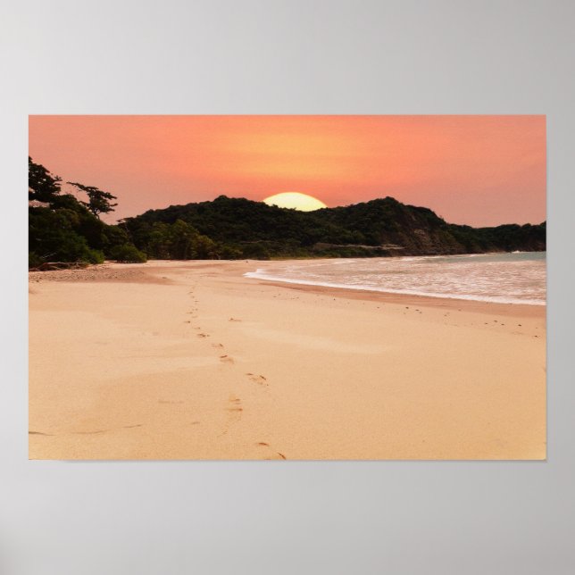 Hazy Orange Sunset Poster (Front)