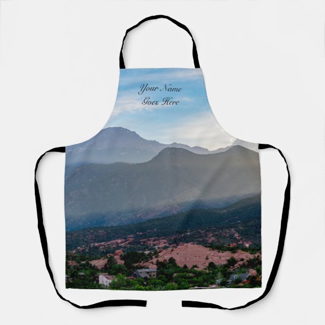 Hazy Pikes Peak Sunset Apron (Front)