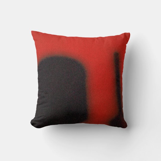 Hazy Red & Yellow NYC Water Tower & Smoke Stack Cushion (Front)
