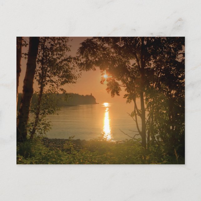 Hazy Sunrise at Split Rock Postcard (Front)