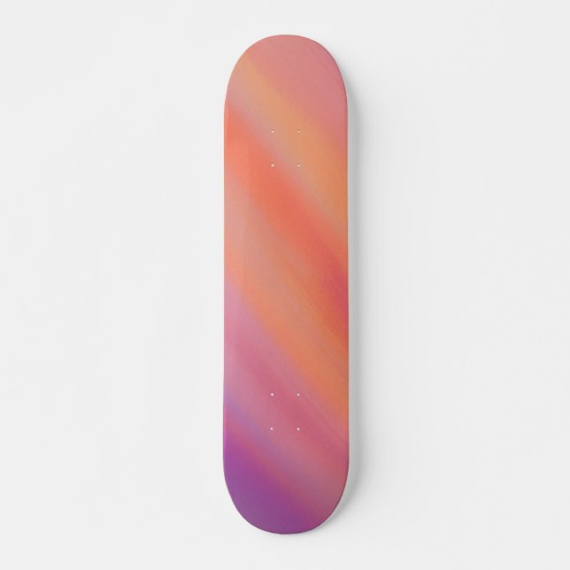Hazy Sunset Skies Purple and Orange Skateboard (Front)