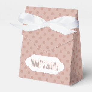 Hazy taupe/rose gold polka dots custom favour box