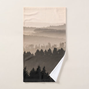 Hazy Woodland Hills Landscape Photo Hand Towel