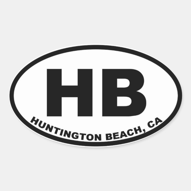HB Huntington Beach Oval Sticker (Front)