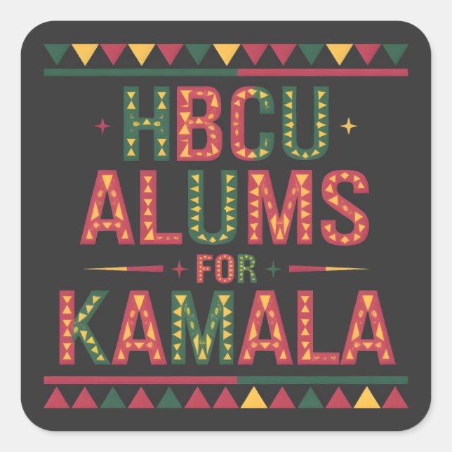 HBCU Alums for Kamala Harris Square Sticker (Front)