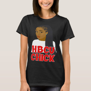 HBCU Chick Red and White Braids Grad or Student T-Shirt