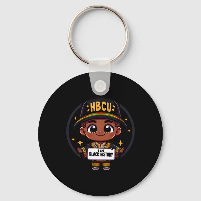 Hbcu Historically Black College Apparel Black Hist Key Ring (Front)