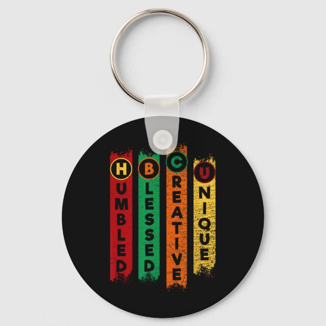 Hbcu Humbled Blessed Creative Unique Black College Key Ring (Front)