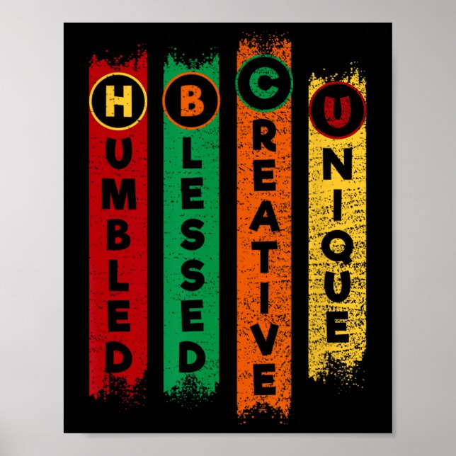 Hbcu Humbled Blessed Creative Unique Black College Poster (Front)