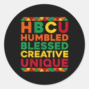 Hbcu Humbled Blessed Creative Unique Black History Classic Round Sticker