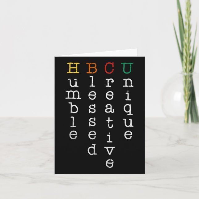 Hbcu Humbled Blessed Creative Unique Hbcu Teacher  Card (Front)