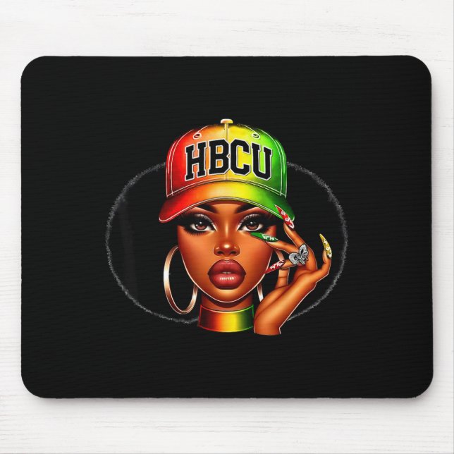 Hbcu Melanin Afro Black Women African Black Histor Mouse Pad (Front)