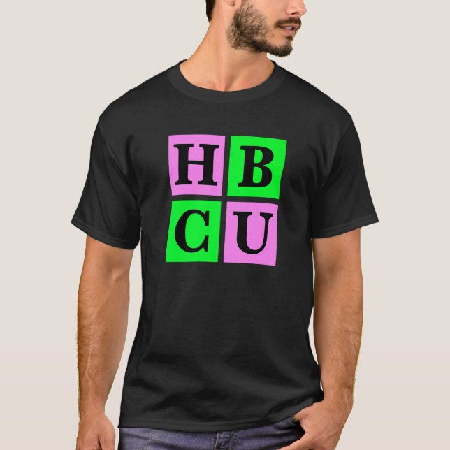 HBCU Pink and Green Blocks Love   T-Shirt (Front)