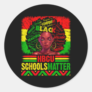 Hbcu Schools Problem Natural Afro Black History Classic Round Sticker