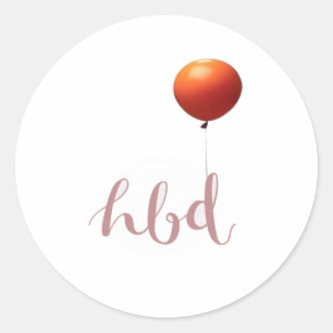 HBD  CLASSIC ROUND STICKER