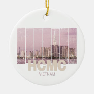 HCMC Saigon (Ho-Chi-Minh-City) Skyline Vietnam Ceramic Ornament