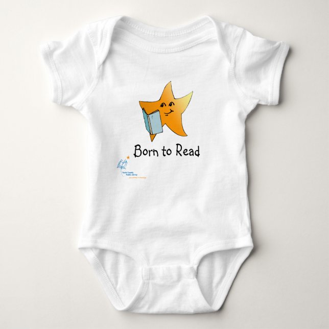 HCPL Born to Read Baby Bodysuit (Front)